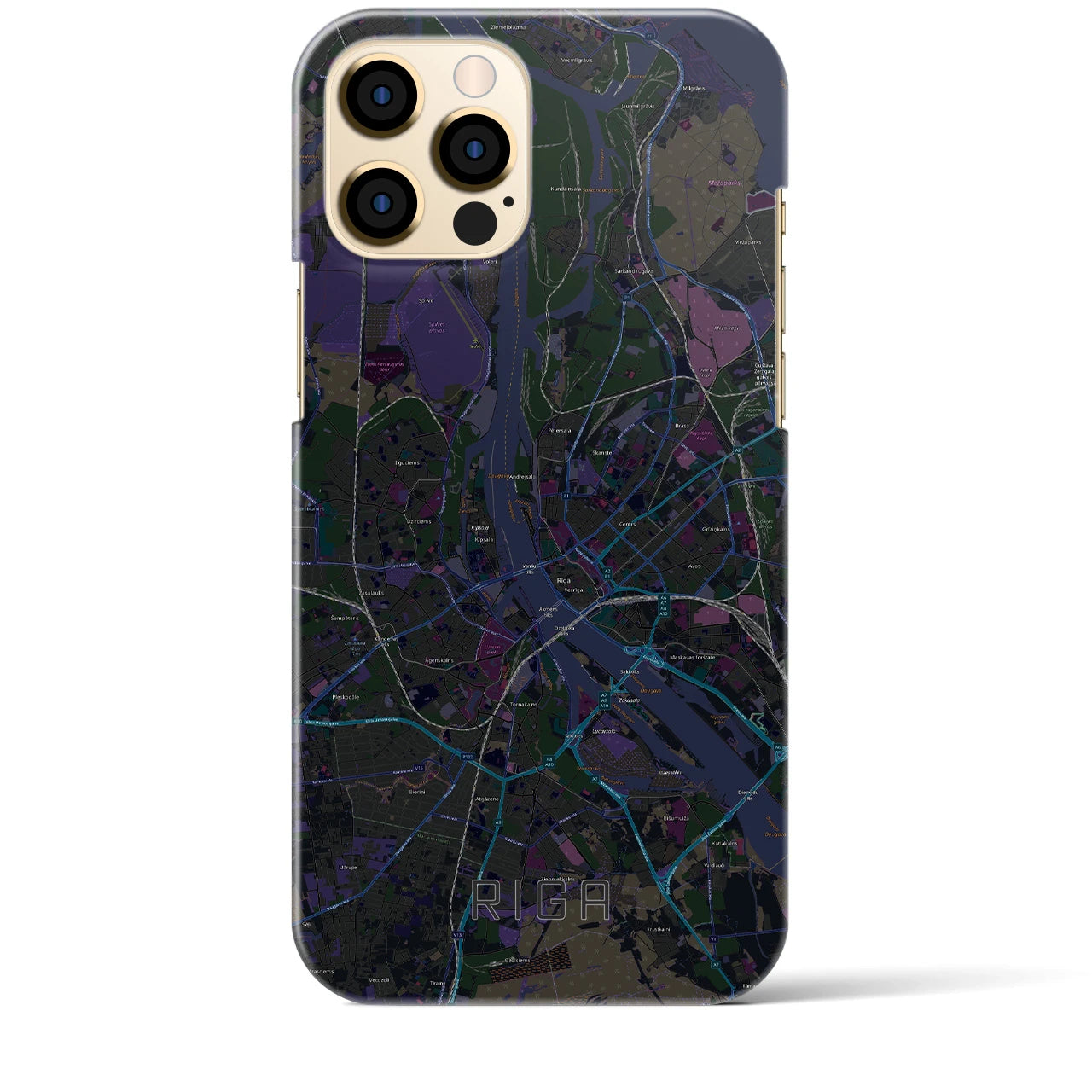 【リガ(ラトビア)】地図柄iPhoneケース(バックカバータイプ)