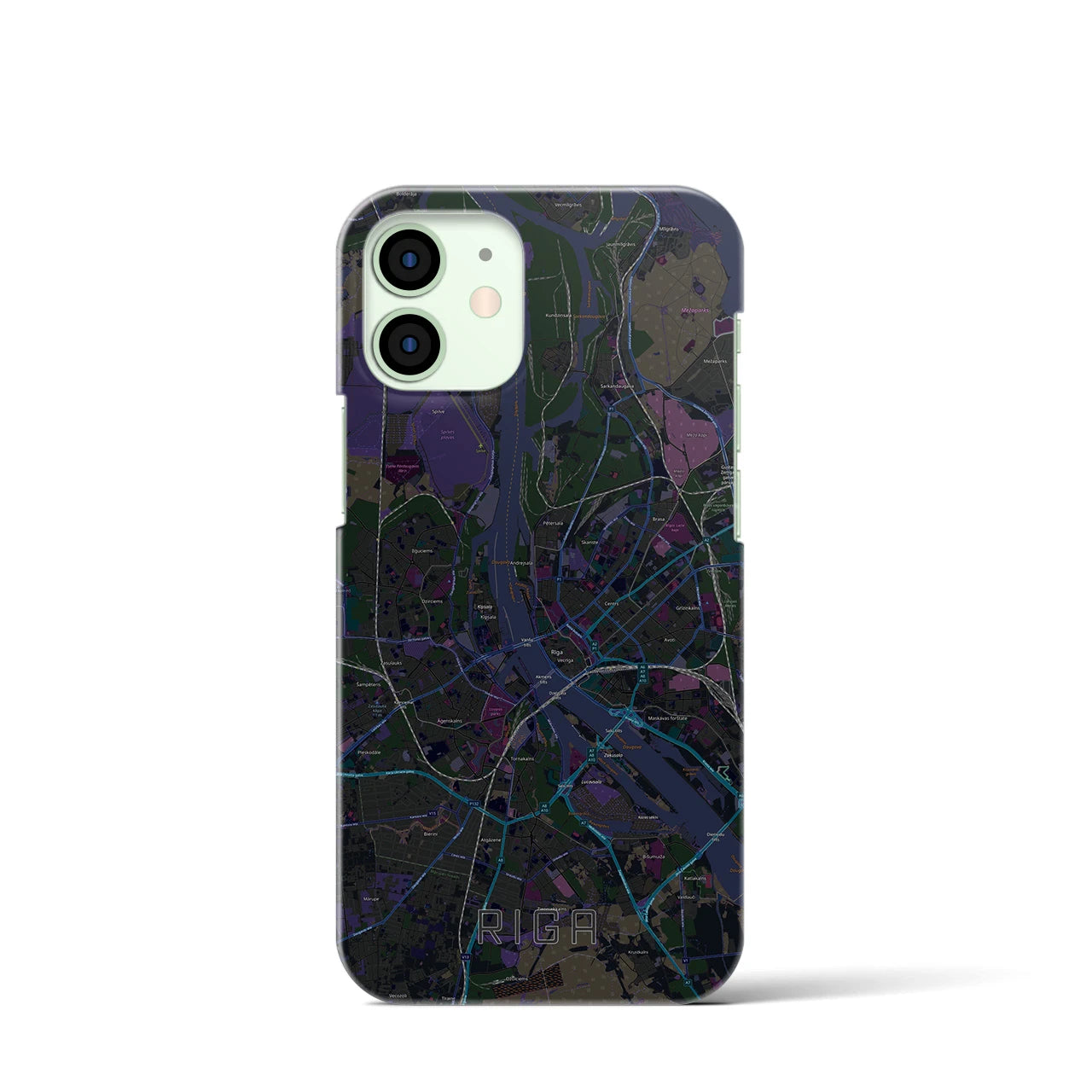 【リガ(ラトビア)】地図柄iPhoneケース(バックカバータイプ)