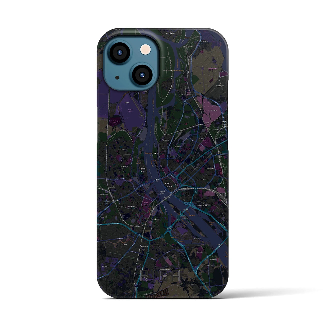 【リガ(ラトビア)】地図柄iPhoneケース(バックカバータイプ)