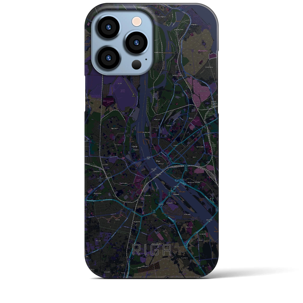 【リガ(ラトビア)】地図柄iPhoneケース(バックカバータイプ)