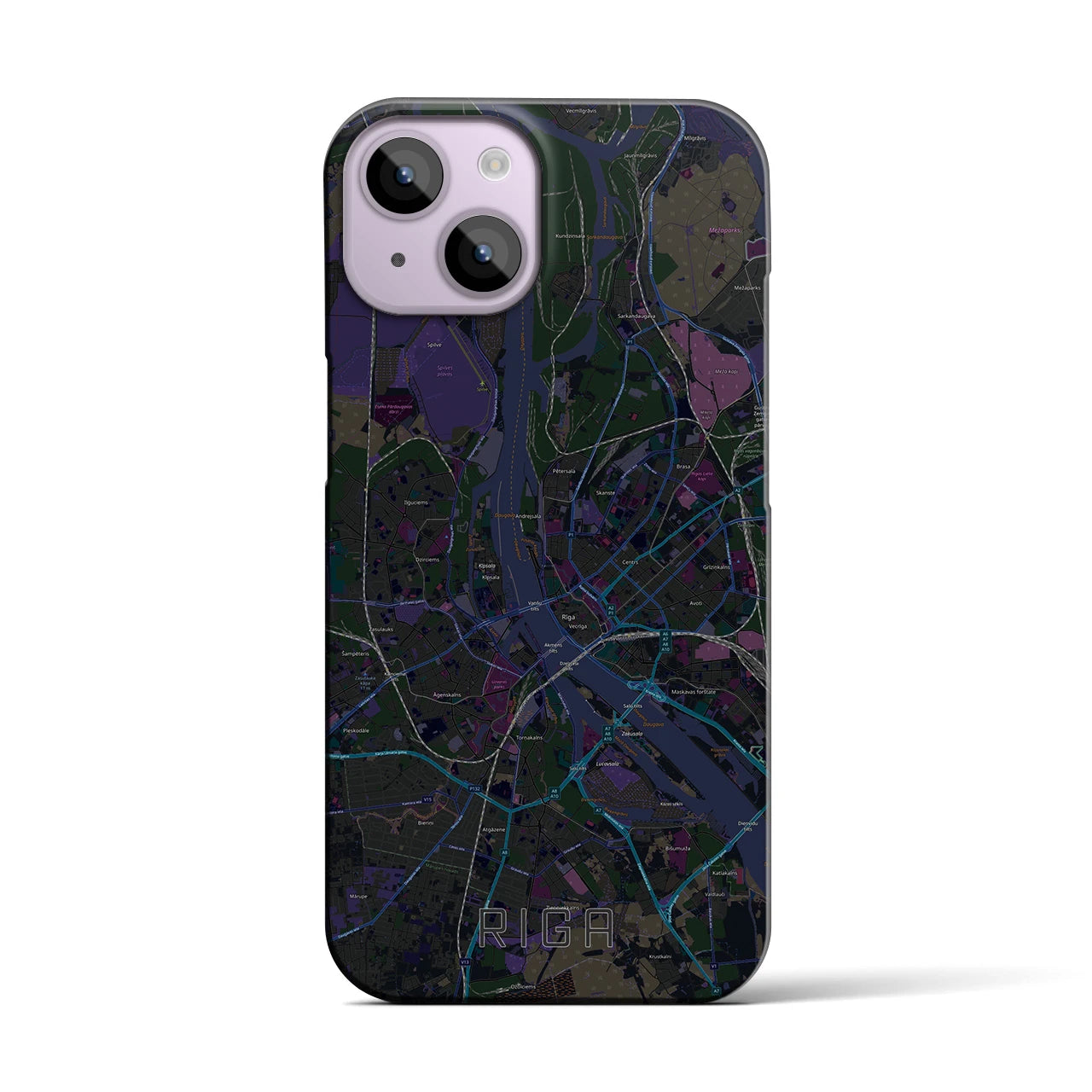 【リガ(ラトビア)】地図柄iPhoneケース(バックカバータイプ)