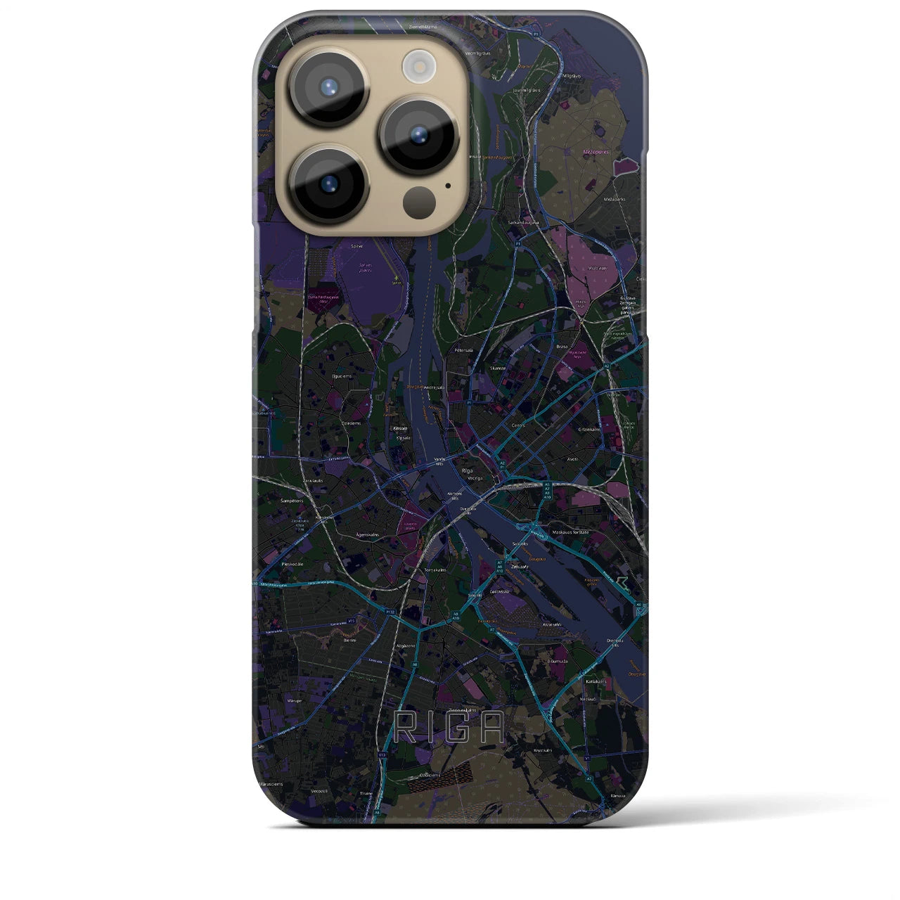 【リガ(ラトビア)】地図柄iPhoneケース(バックカバータイプ)