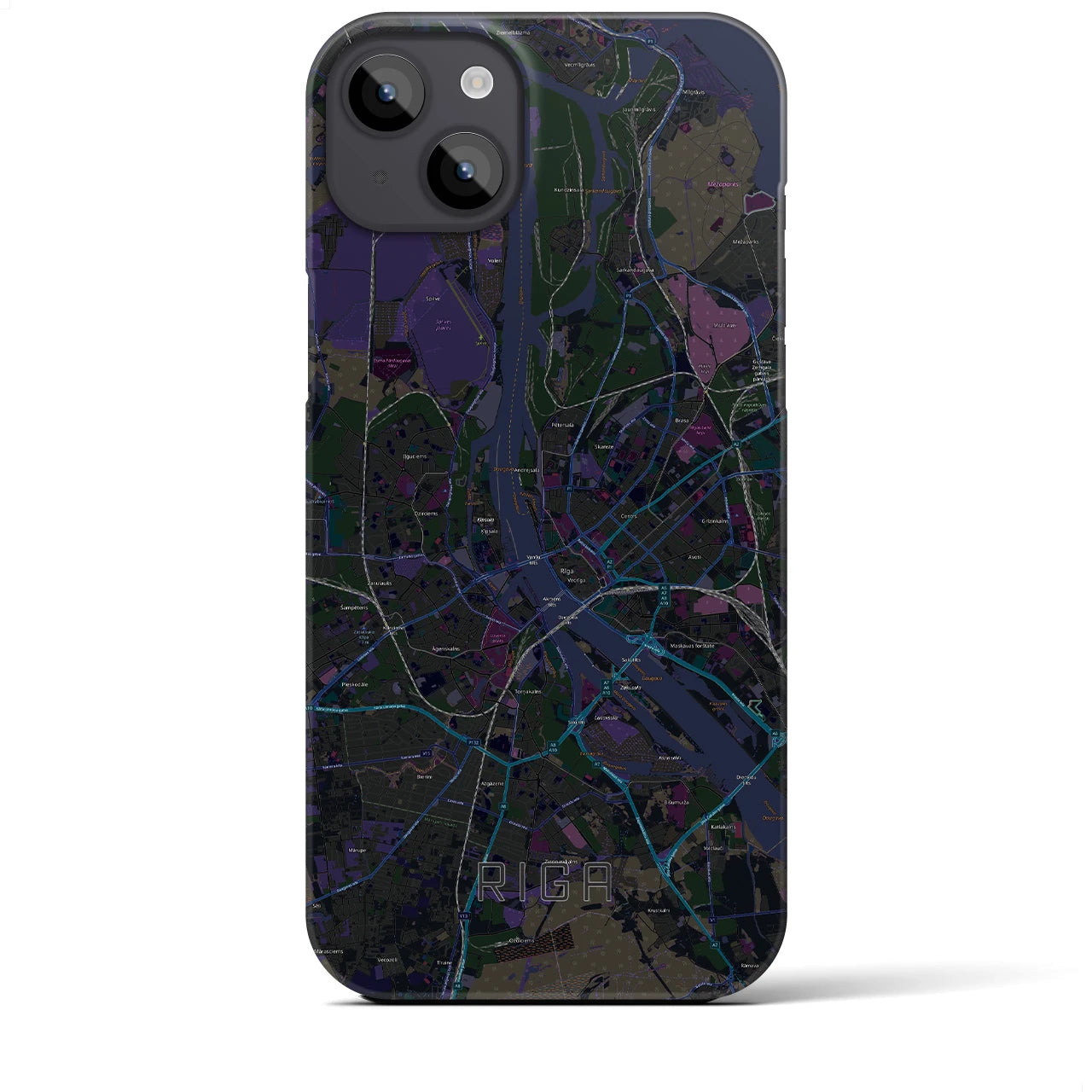 【リガ(ラトビア)】地図柄iPhoneケース(バックカバータイプ)