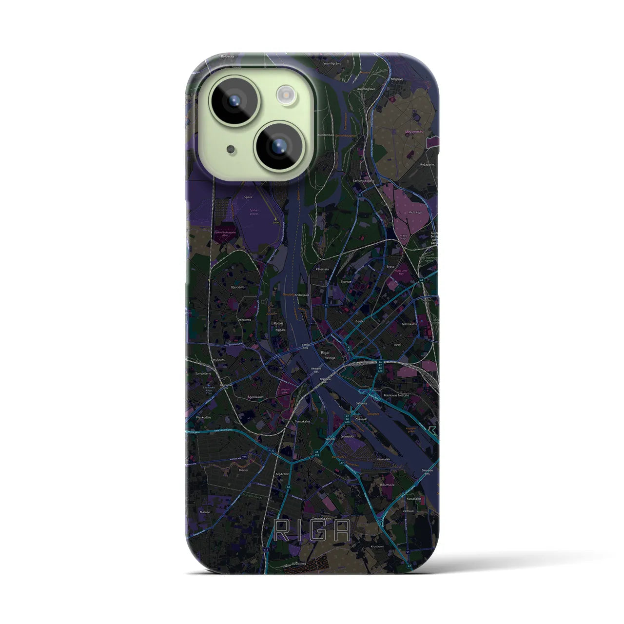 【リガ(ラトビア)】地図柄iPhoneケース(バックカバータイプ)