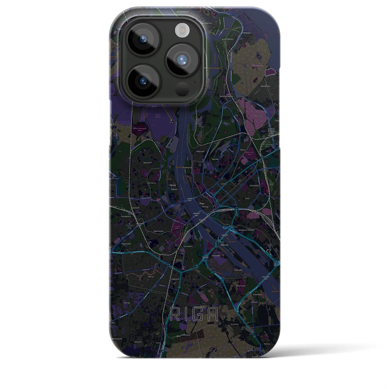 【リガ(ラトビア)】地図柄iPhoneケース(バックカバータイプ)