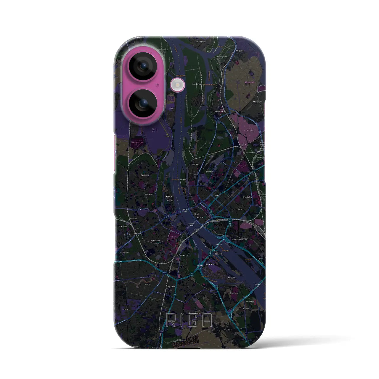 【リガ(ラトビア)】地図柄iPhoneケース(バックカバータイプ)