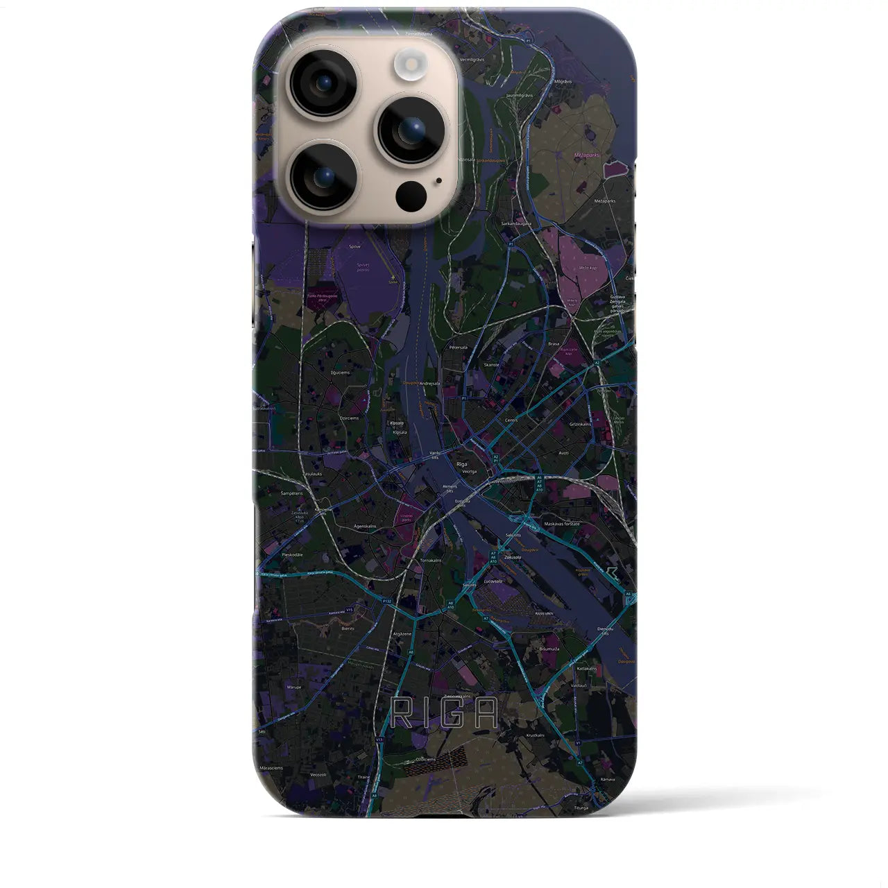 【リガ(ラトビア)】地図柄iPhoneケース(バックカバータイプ)