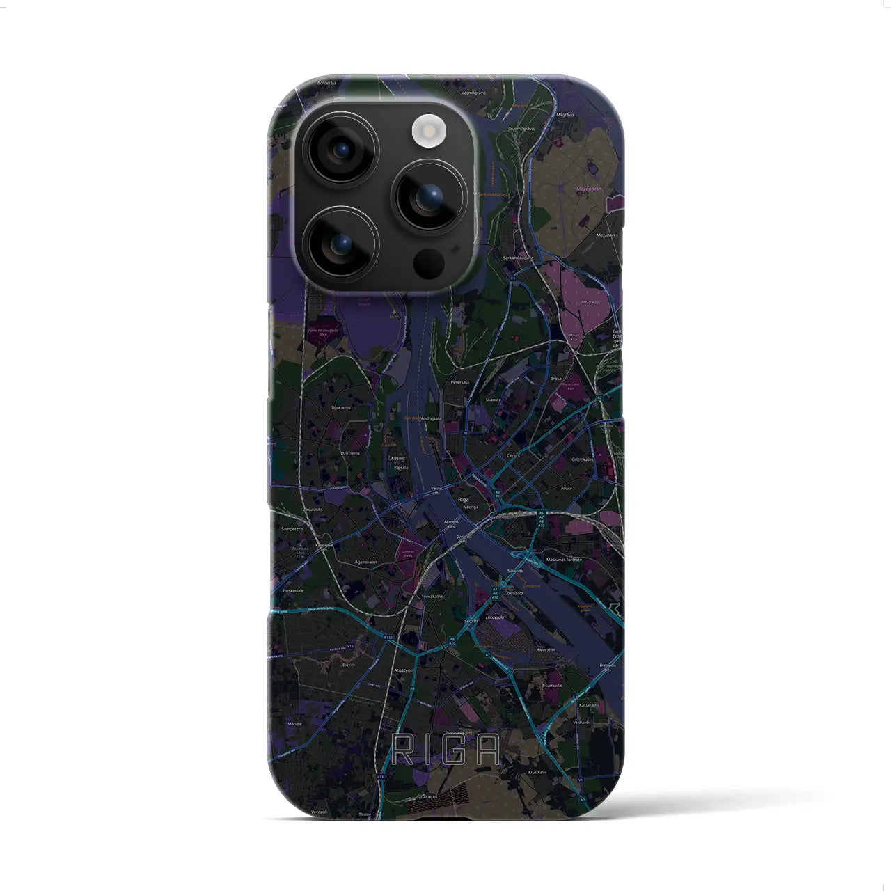 【リガ(ラトビア)】地図柄iPhoneケース(バックカバータイプ)
