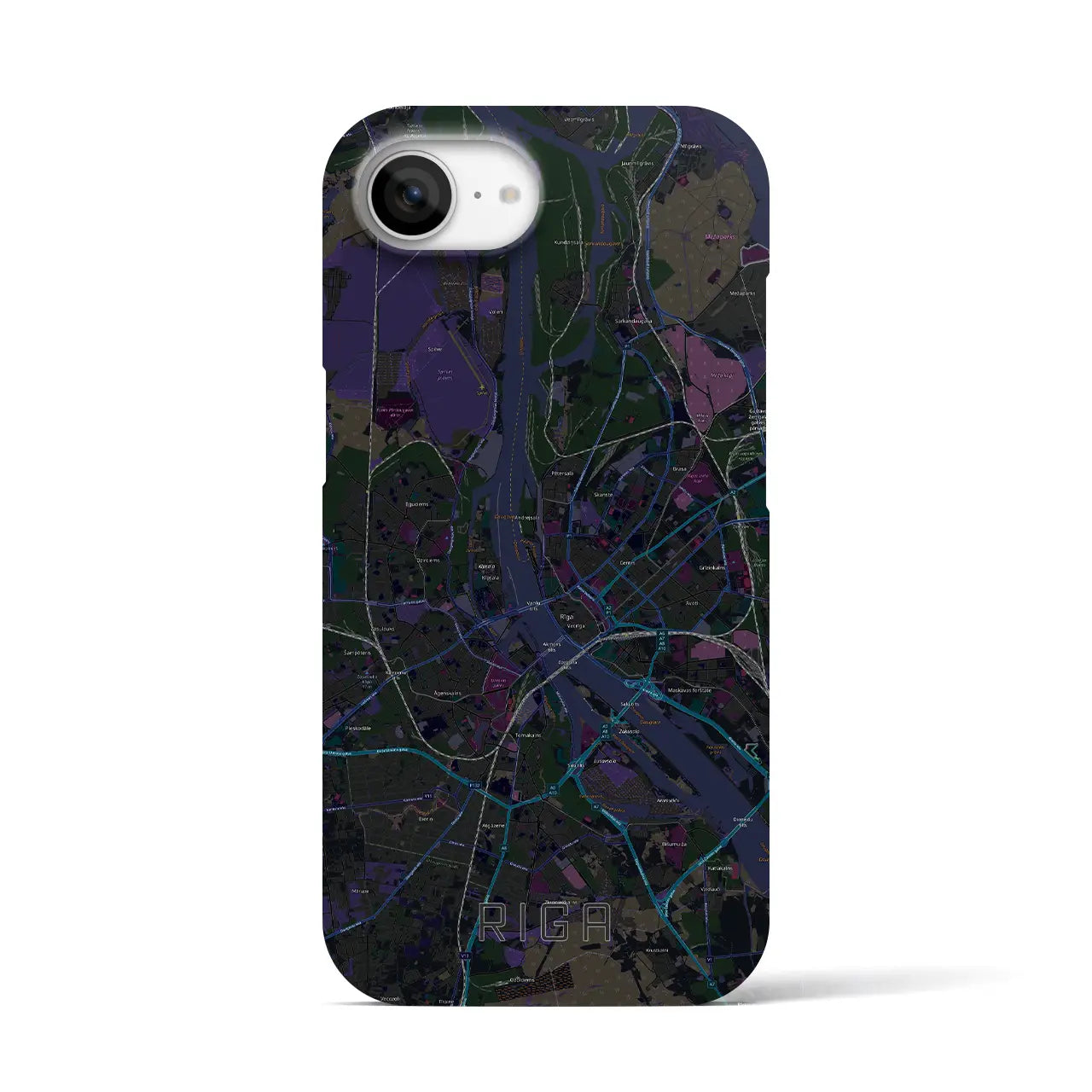 【リガ(ラトビア)】地図柄iPhoneケース(バックカバータイプ)