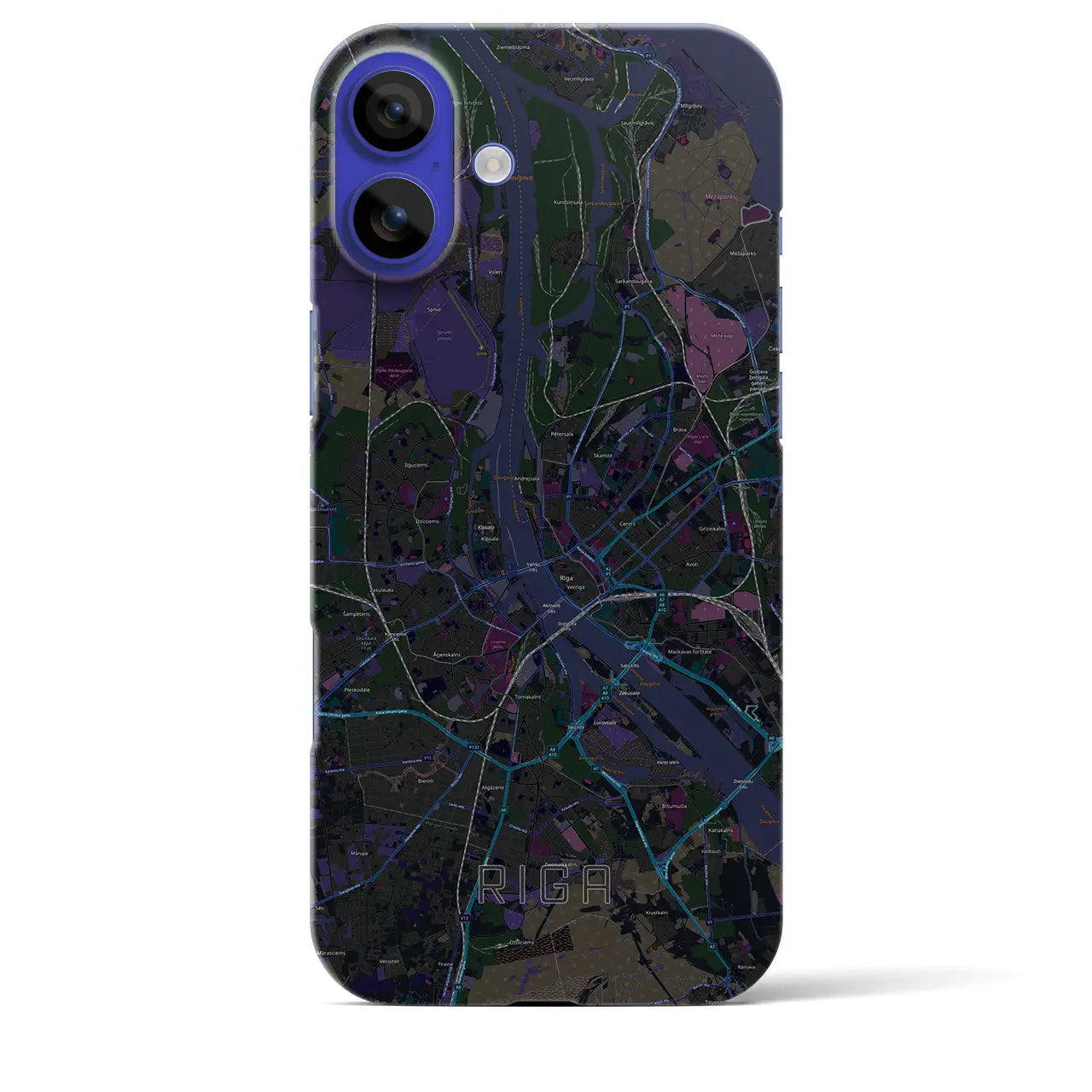 【リガ(ラトビア)】地図柄iPhoneケース(バックカバータイプ)