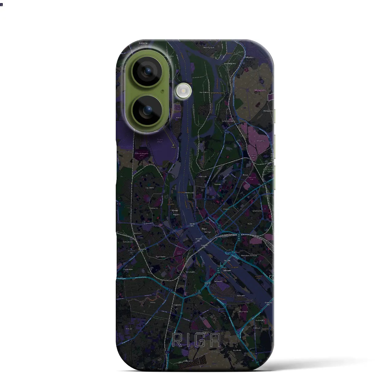 【リガ(ラトビア)】地図柄iPhoneケース(バックカバータイプ)