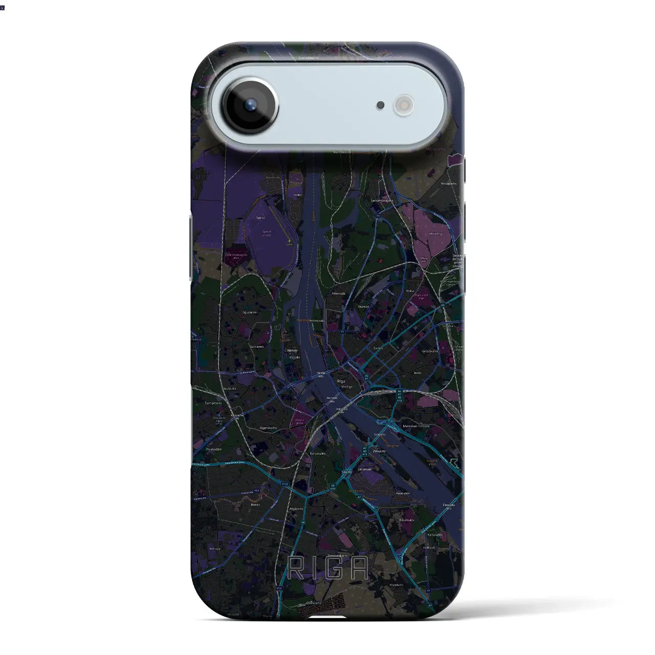 【リガ(ラトビア)】地図柄iPhoneケース(バックカバータイプ)