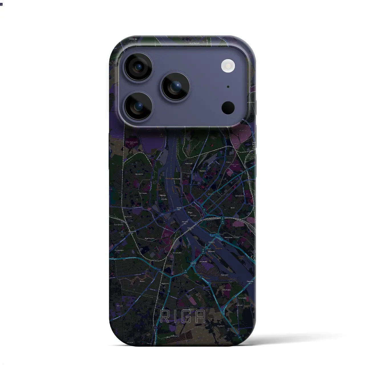 【リガ(ラトビア)】地図柄iPhoneケース(バックカバータイプ)