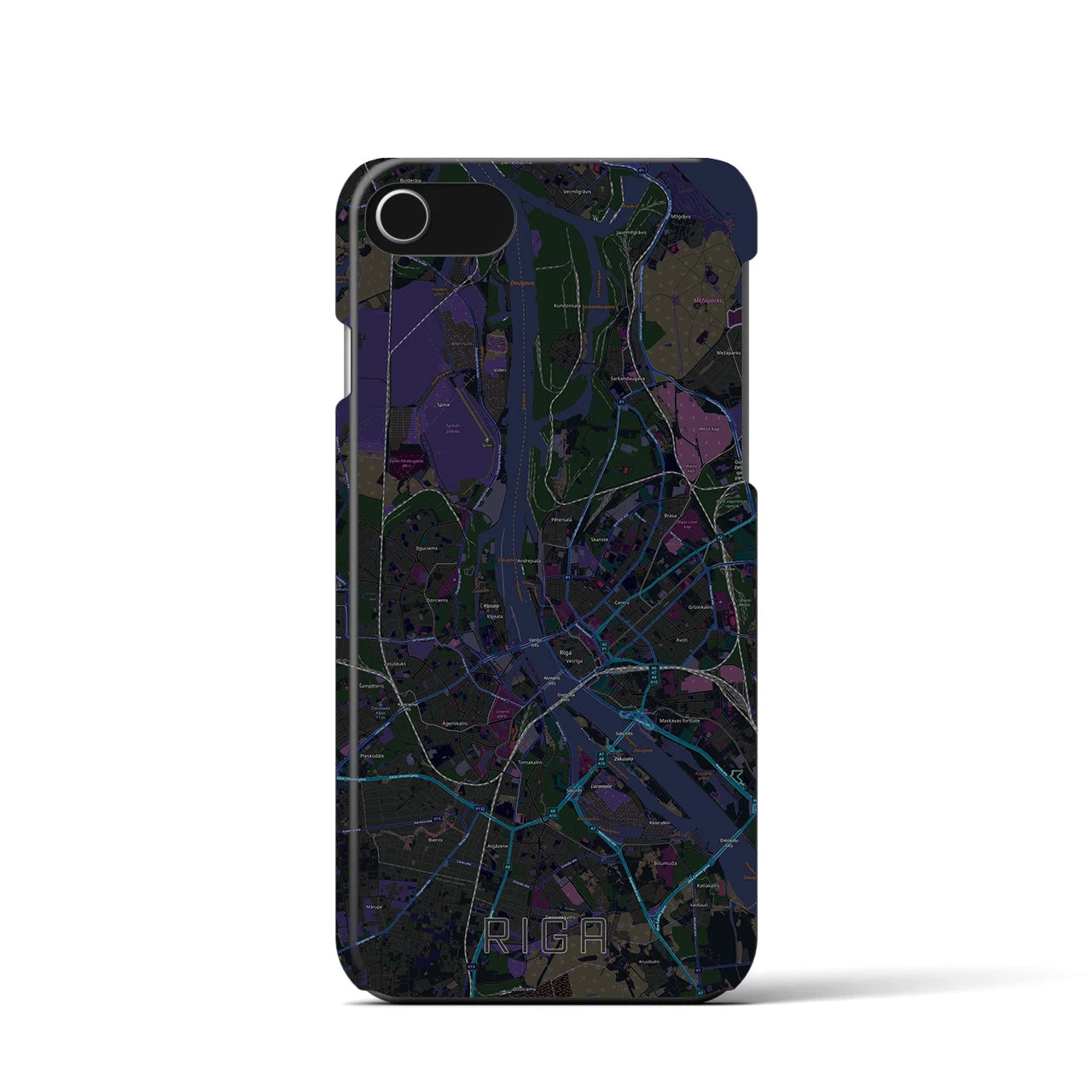 【リガ(ラトビア)】地図柄iPhoneケース(バックカバータイプ)