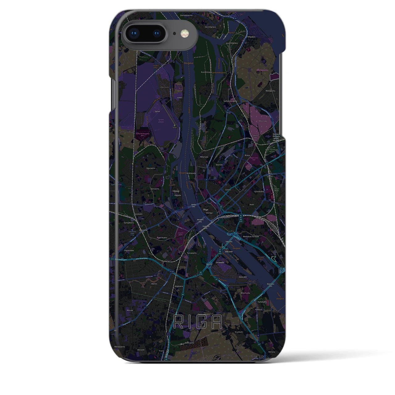 【リガ(ラトビア)】地図柄iPhoneケース(バックカバータイプ)