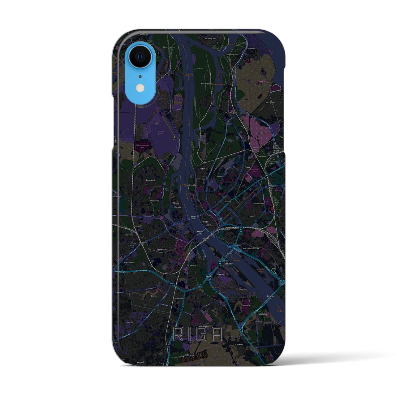 【リガ(ラトビア)】地図柄iPhoneケース(バックカバータイプ)