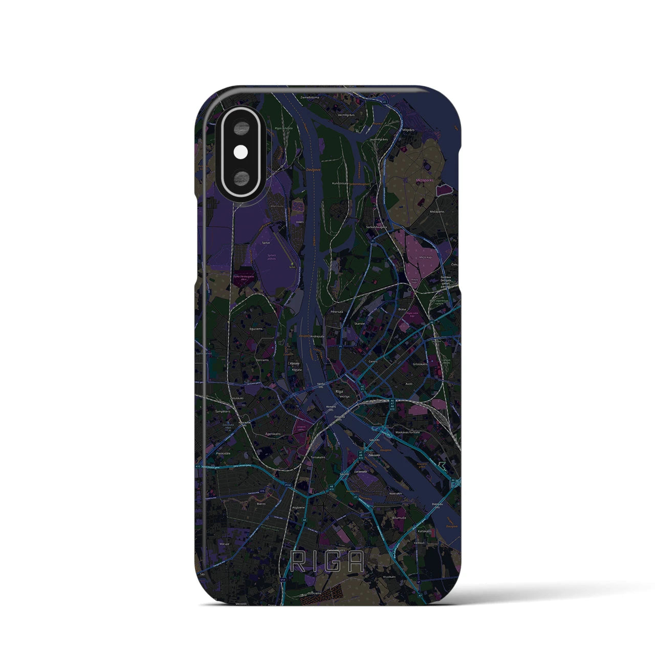 【リガ(ラトビア)】地図柄iPhoneケース(バックカバータイプ)