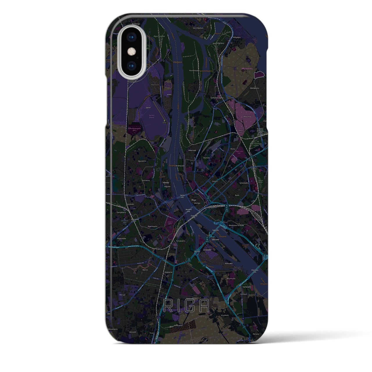 【リガ(ラトビア)】地図柄iPhoneケース(バックカバータイプ)