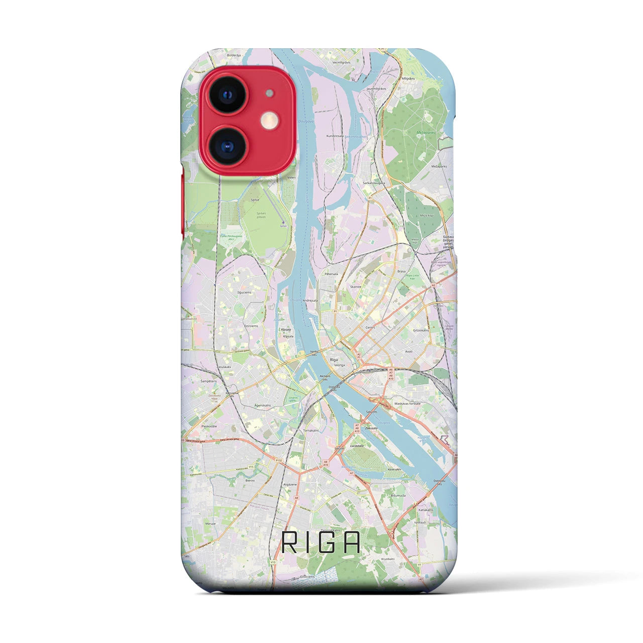 【リガ(ラトビア)】地図柄iPhoneケース(バックカバータイプ)