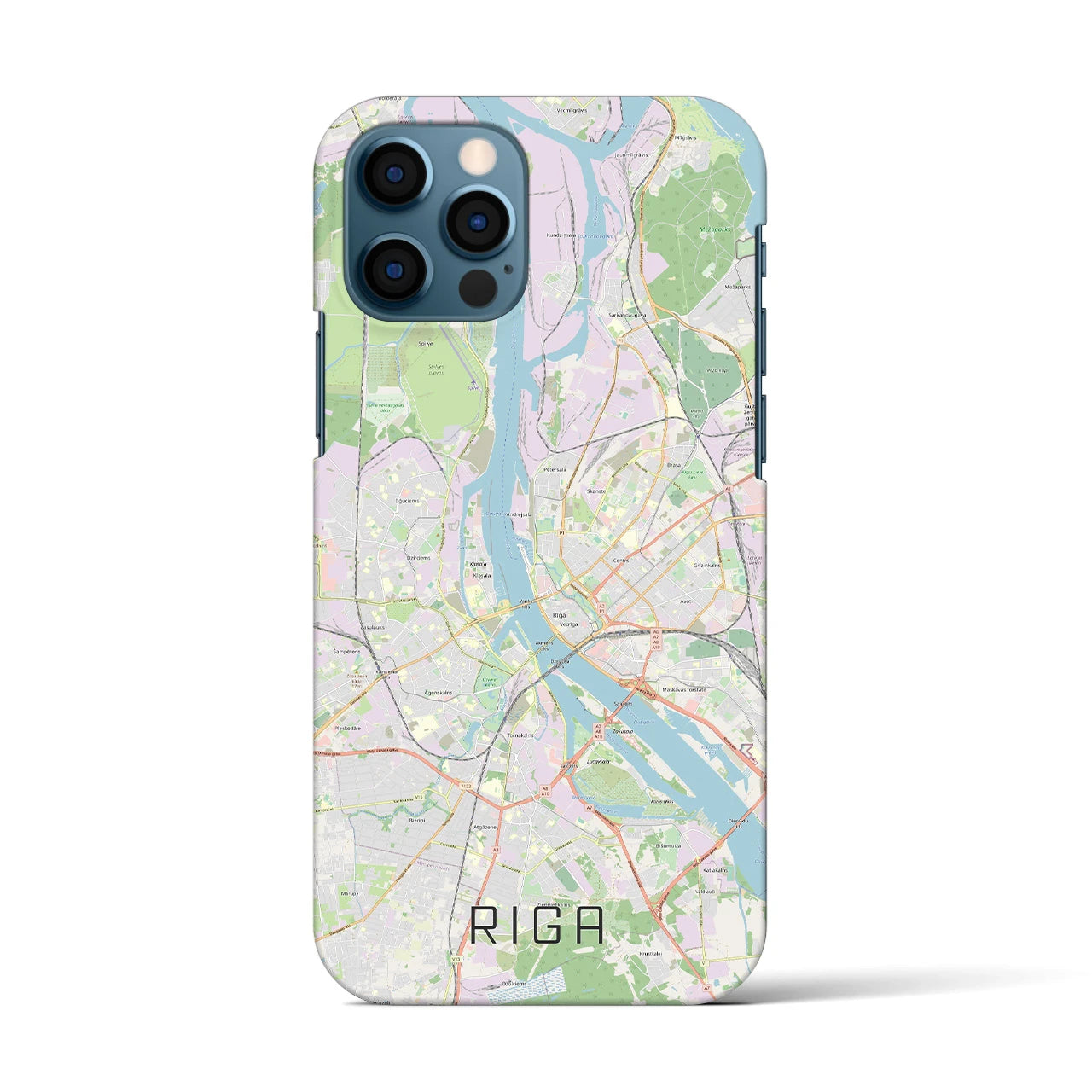 【リガ(ラトビア)】地図柄iPhoneケース(バックカバータイプ)