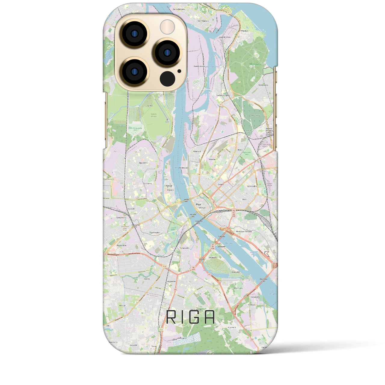 【リガ(ラトビア)】地図柄iPhoneケース(バックカバータイプ)