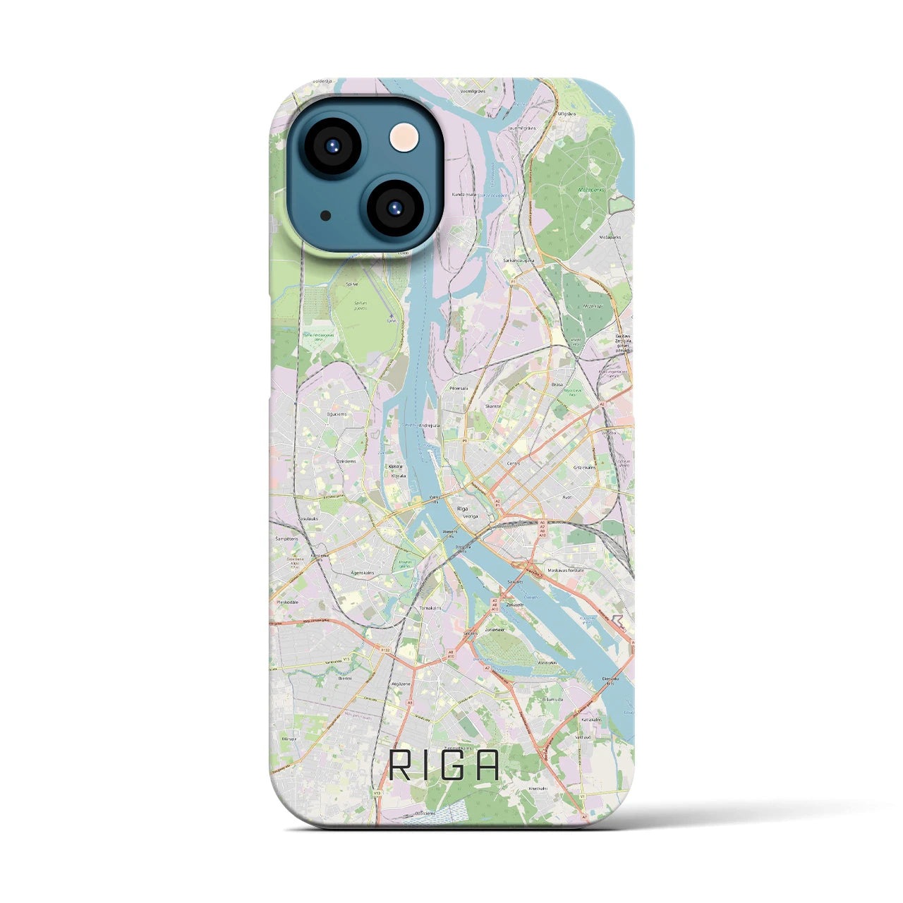 【リガ(ラトビア)】地図柄iPhoneケース(バックカバータイプ)