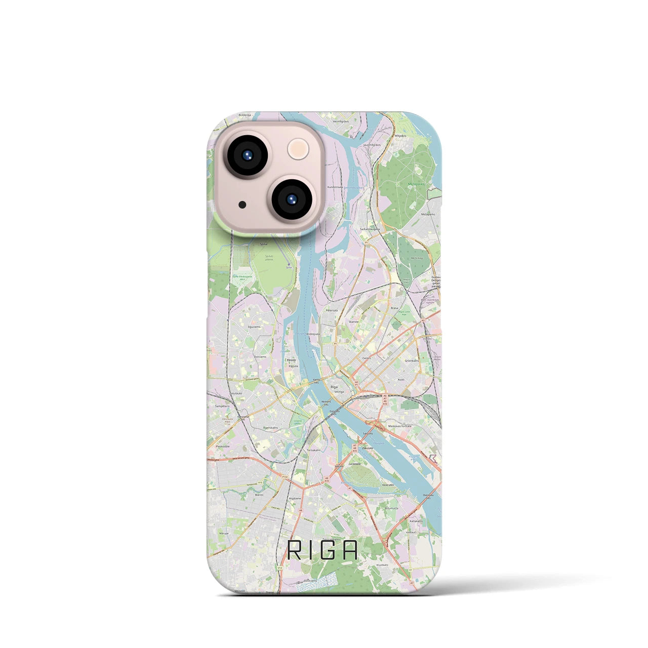 【リガ(ラトビア)】地図柄iPhoneケース(バックカバータイプ)