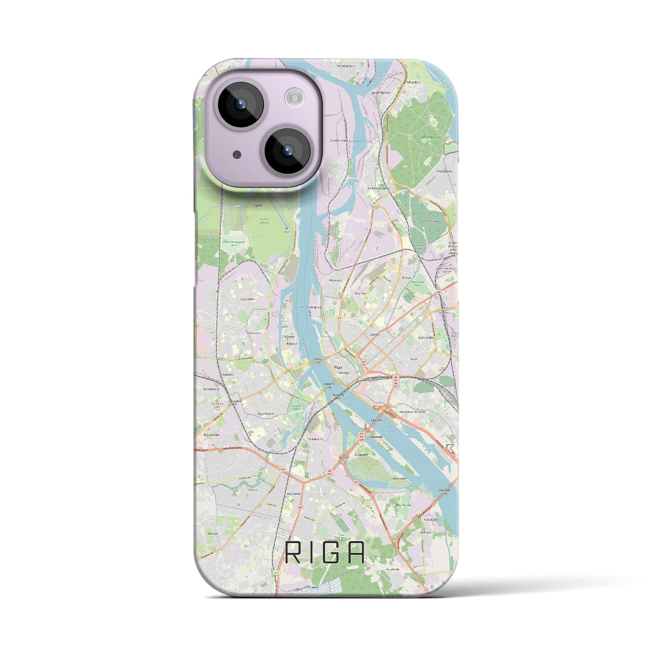 【リガ(ラトビア)】地図柄iPhoneケース(バックカバータイプ)