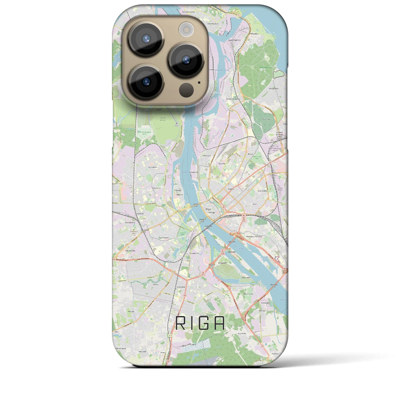 【リガ(ラトビア)】地図柄iPhoneケース(バックカバータイプ)