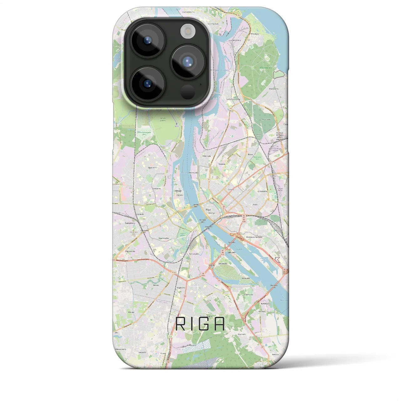 【リガ(ラトビア)】地図柄iPhoneケース(バックカバータイプ)