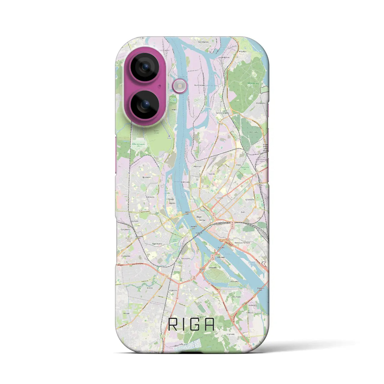 【リガ(ラトビア)】地図柄iPhoneケース(バックカバータイプ)