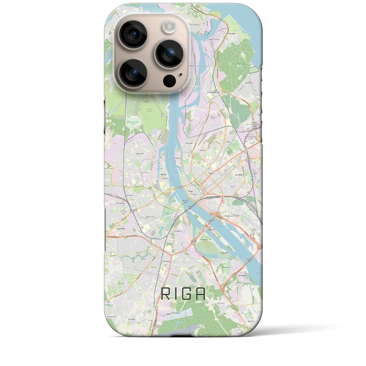 【リガ(ラトビア)】地図柄iPhoneケース(バックカバータイプ)