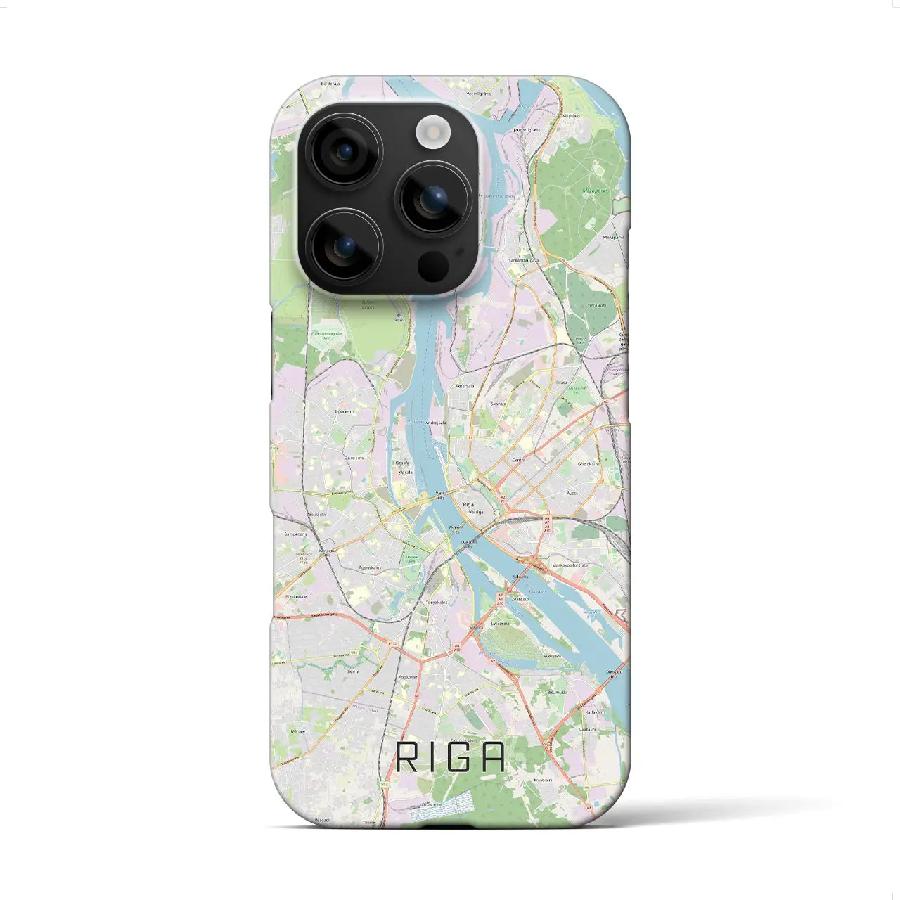 【リガ(ラトビア)】地図柄iPhoneケース(バックカバータイプ)