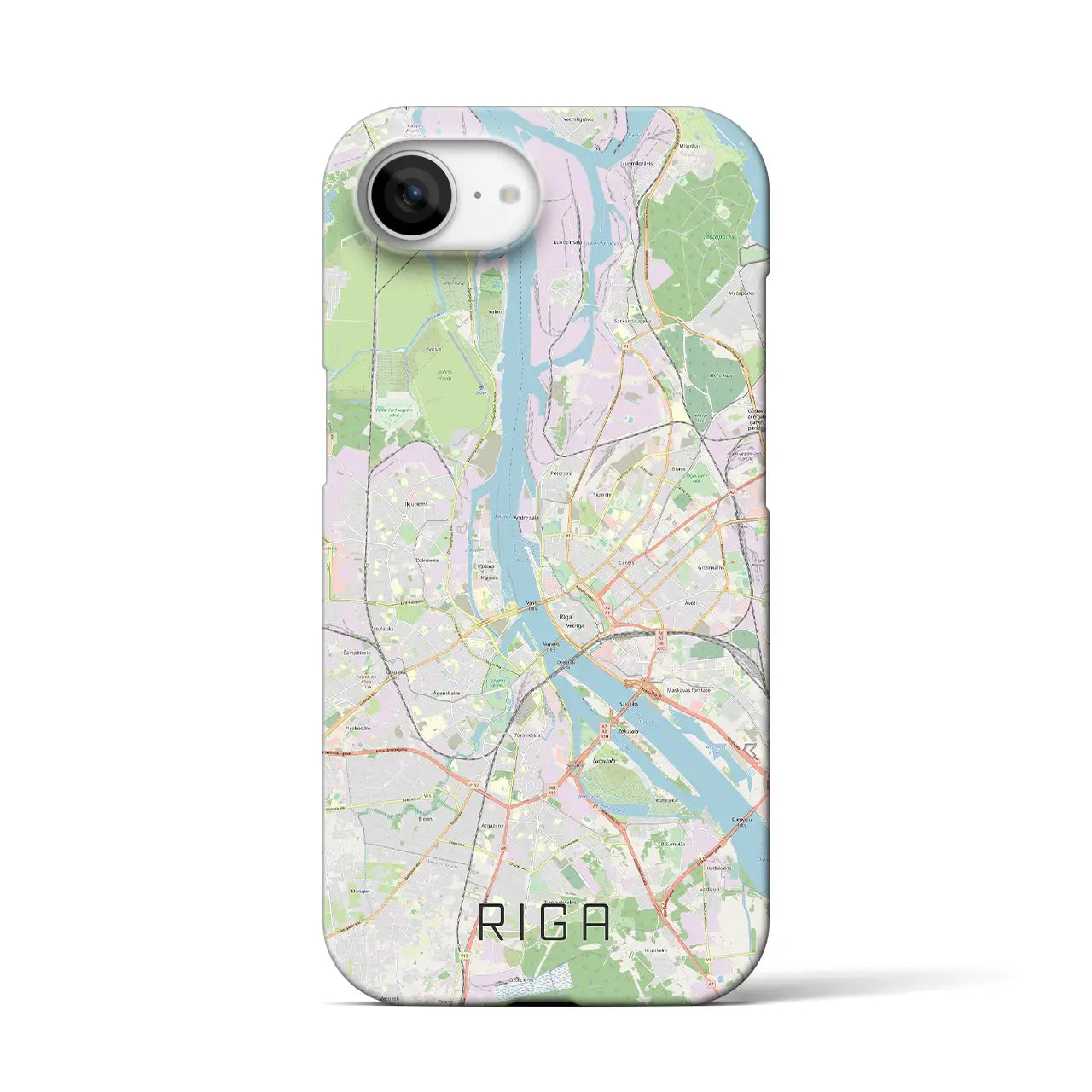 【リガ(ラトビア)】地図柄iPhoneケース(バックカバータイプ)