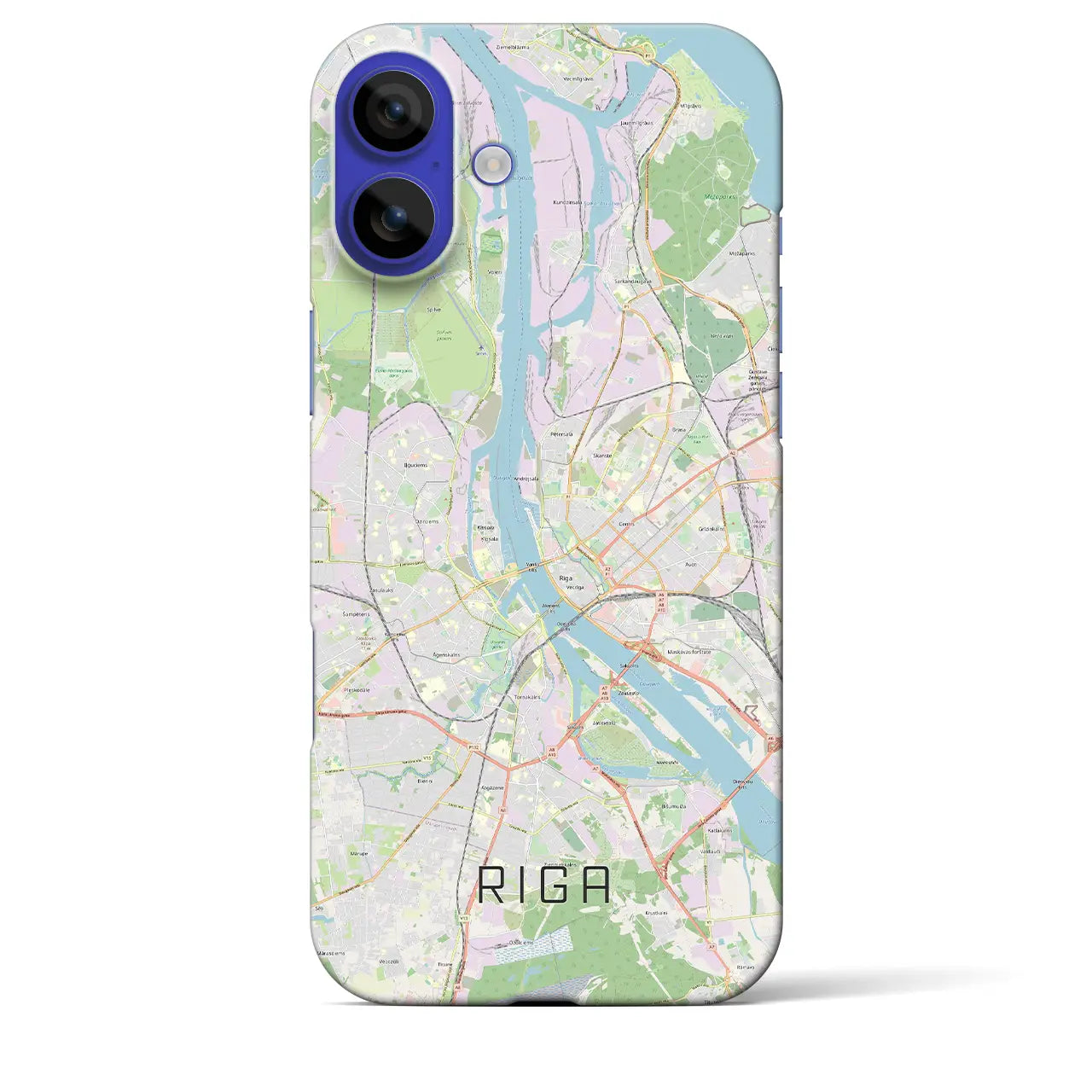 【リガ(ラトビア)】地図柄iPhoneケース(バックカバータイプ)ナチュラル・iPhone 16 Pro Max 用
