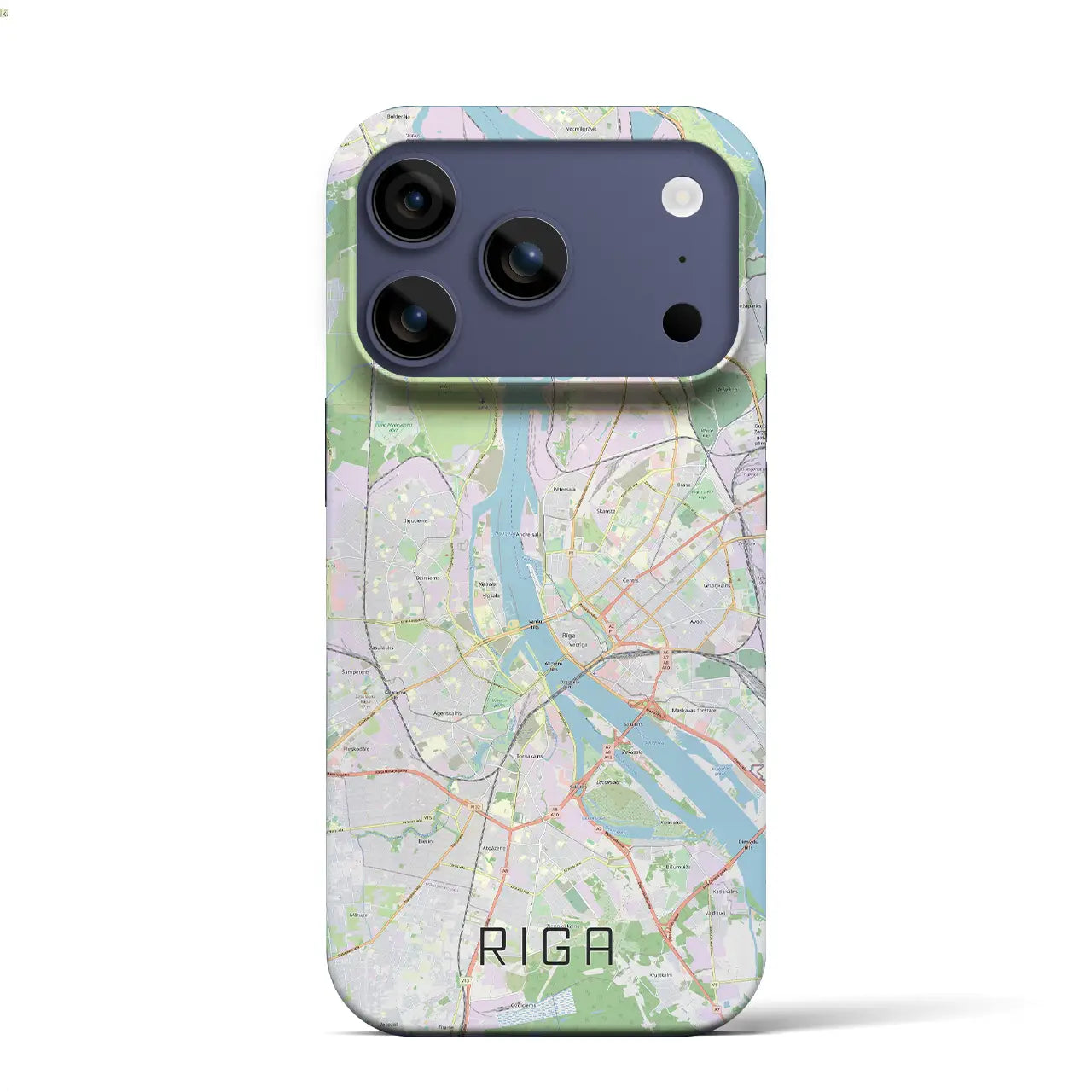 【リガ(ラトビア)】地図柄iPhoneケース(バックカバータイプ)