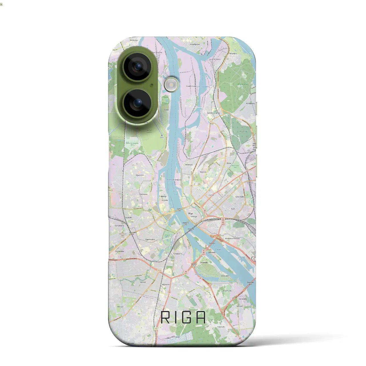 【リガ(ラトビア)】地図柄iPhoneケース(バックカバータイプ)