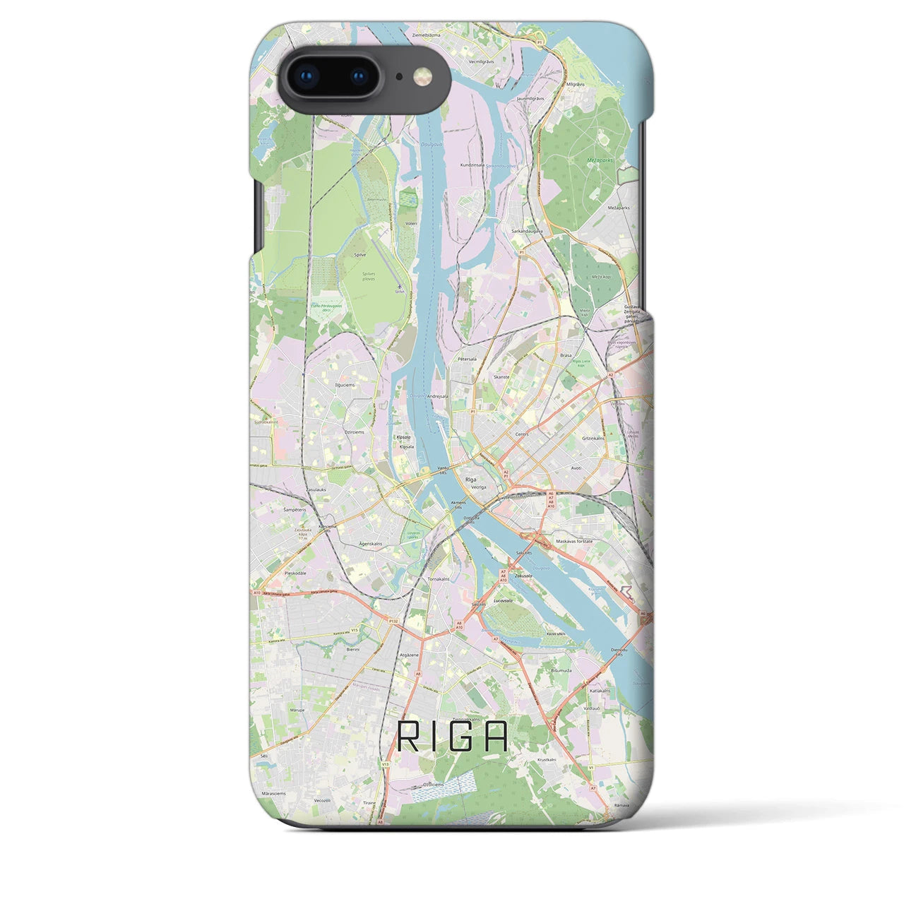 【リガ(ラトビア)】地図柄iPhoneケース(バックカバータイプ)