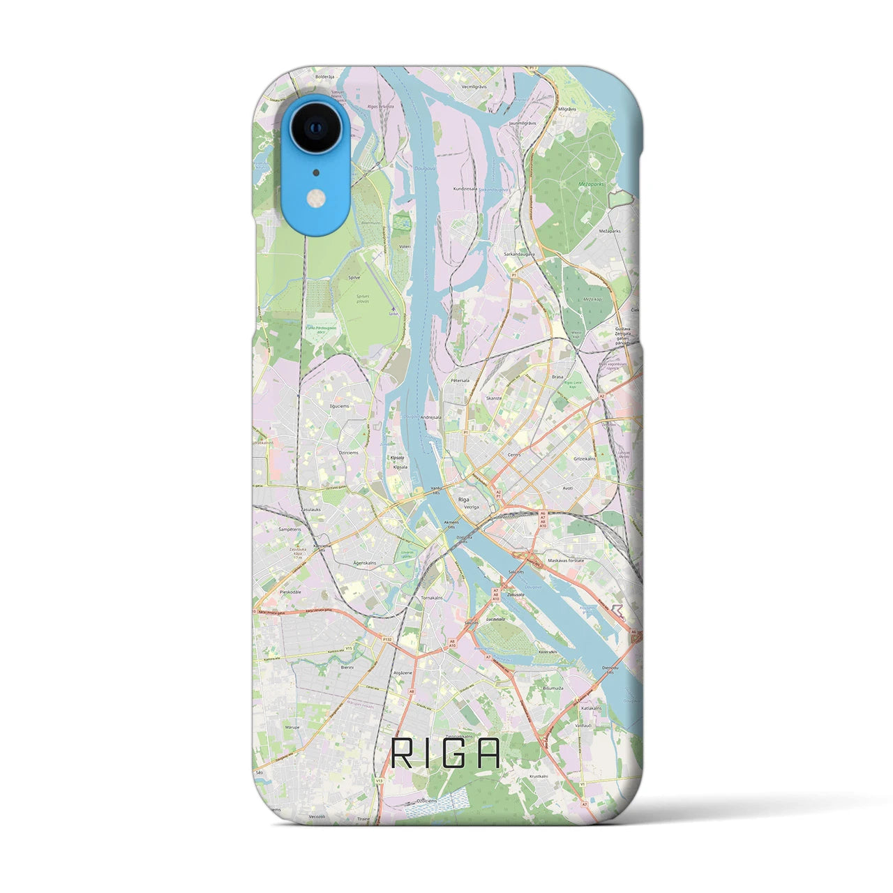 【リガ(ラトビア)】地図柄iPhoneケース(バックカバータイプ)
