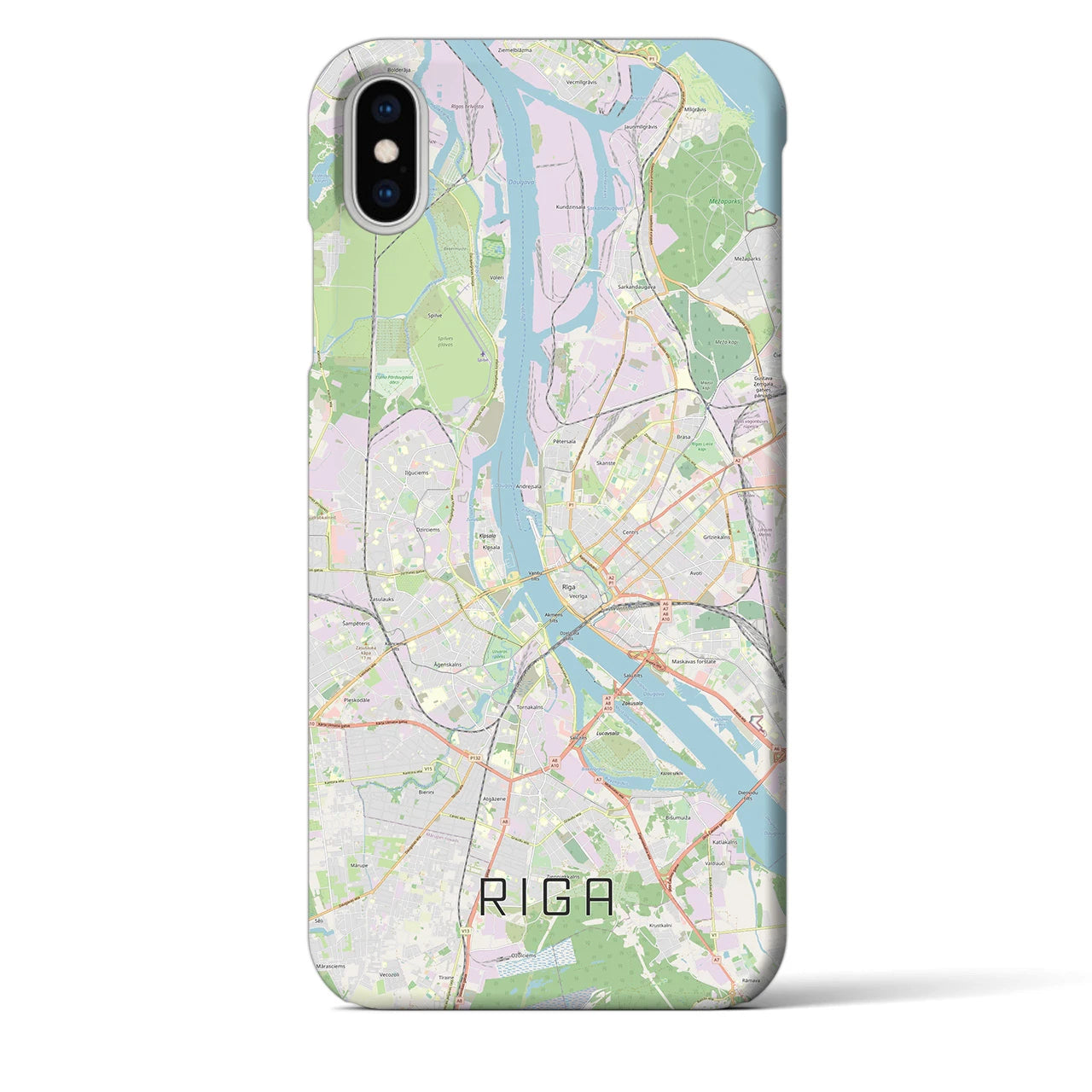 【リガ(ラトビア)】地図柄iPhoneケース(バックカバータイプ)
