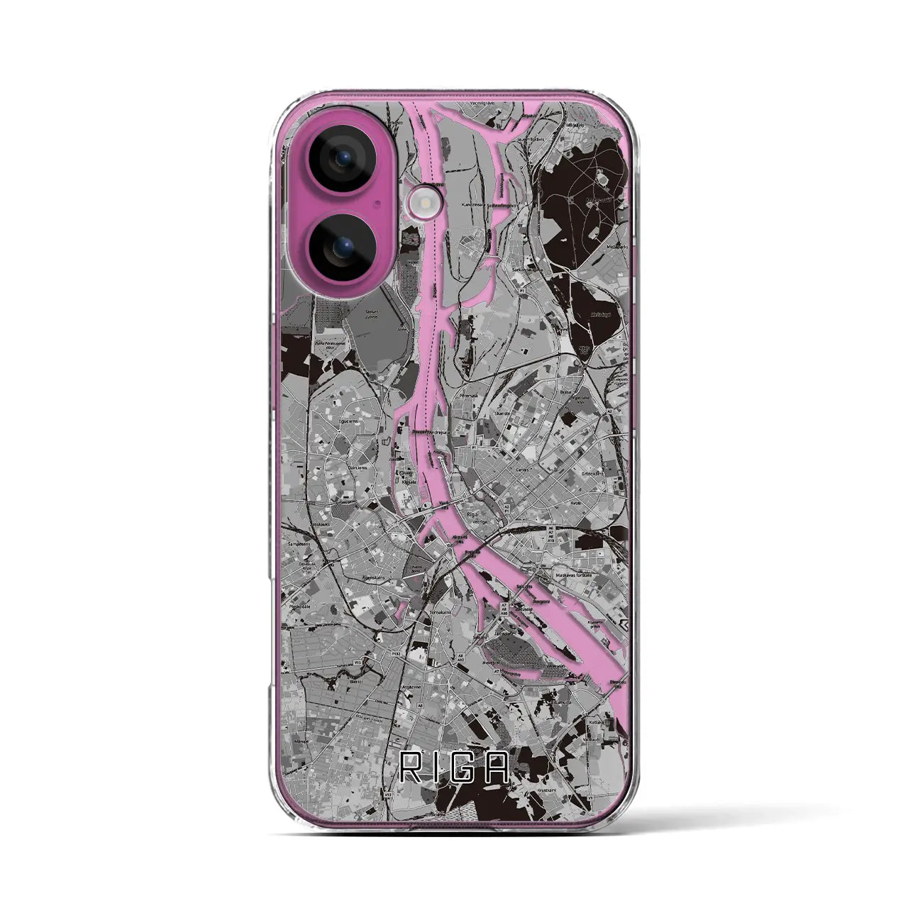 【リガ(ラトビア)】地図柄iPhoneケース(クリアタイプ)