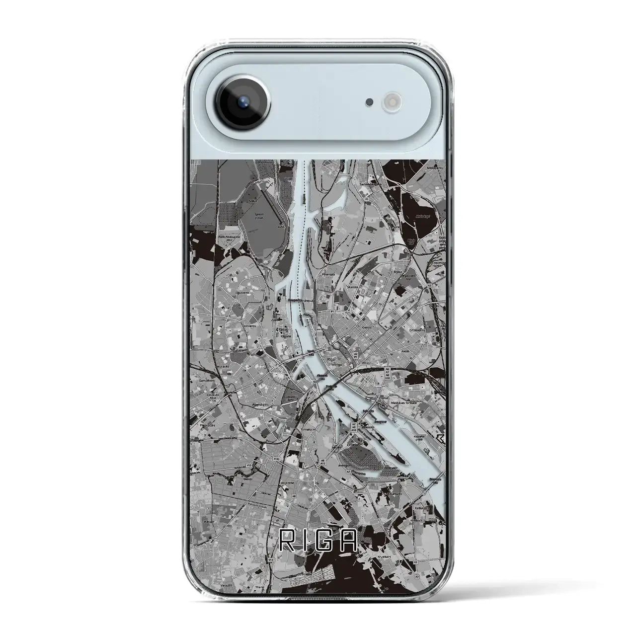 【リガ(ラトビア)】地図柄iPhoneケース(クリアタイプ)