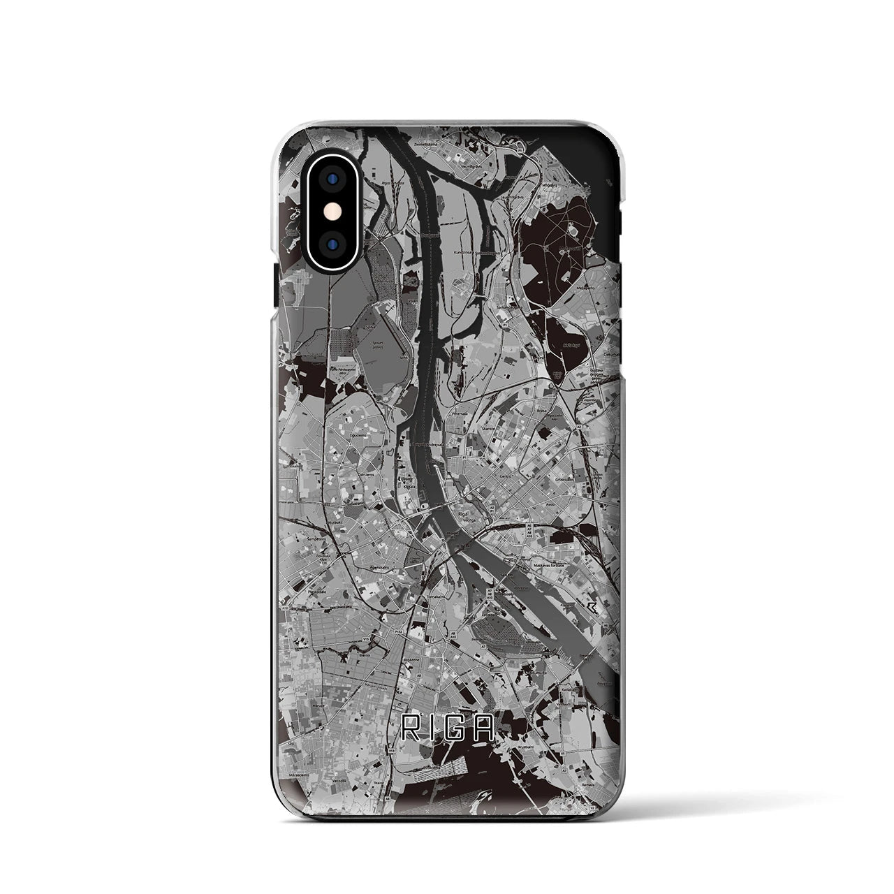 【リガ(ラトビア)】地図柄iPhoneケース(クリアタイプ)