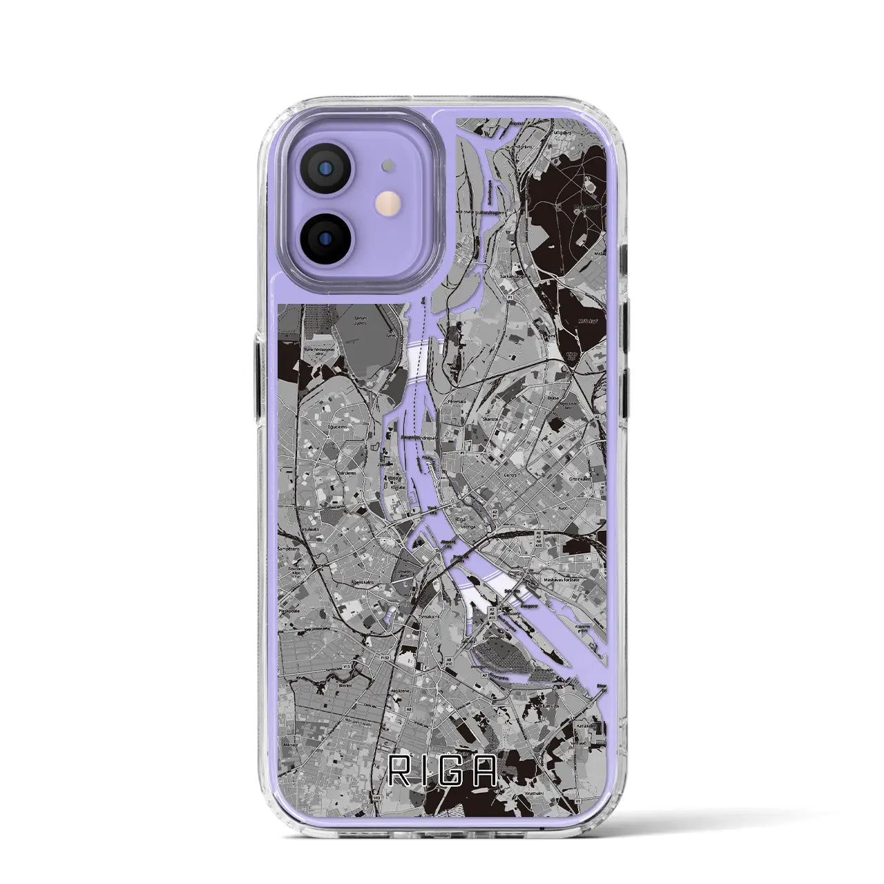 【リガ(ラトビア)】地図柄iPhoneケース(MagSafeタイプ)