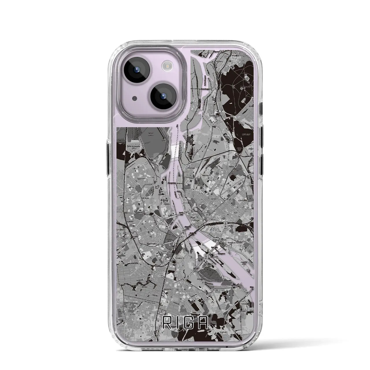 【リガ(ラトビア)】地図柄iPhoneケース(MagSafeタイプ)