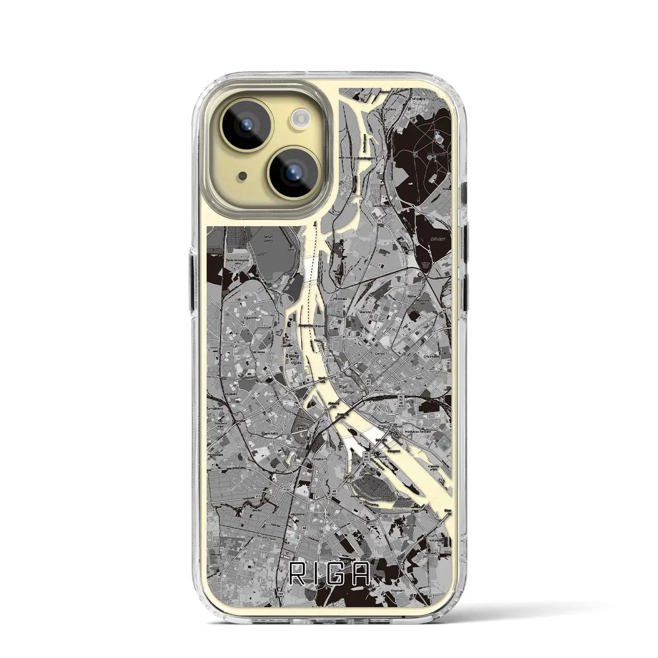 【リガ(ラトビア)】地図柄iPhoneケース(MagSafeタイプ)