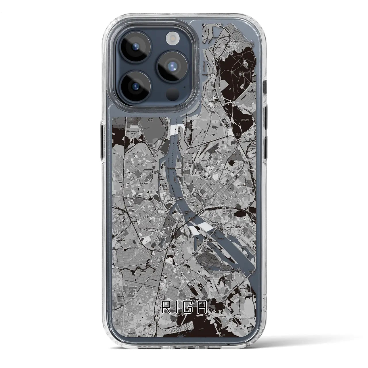 【リガ(ラトビア)】地図柄iPhoneケース(MagSafeタイプ)