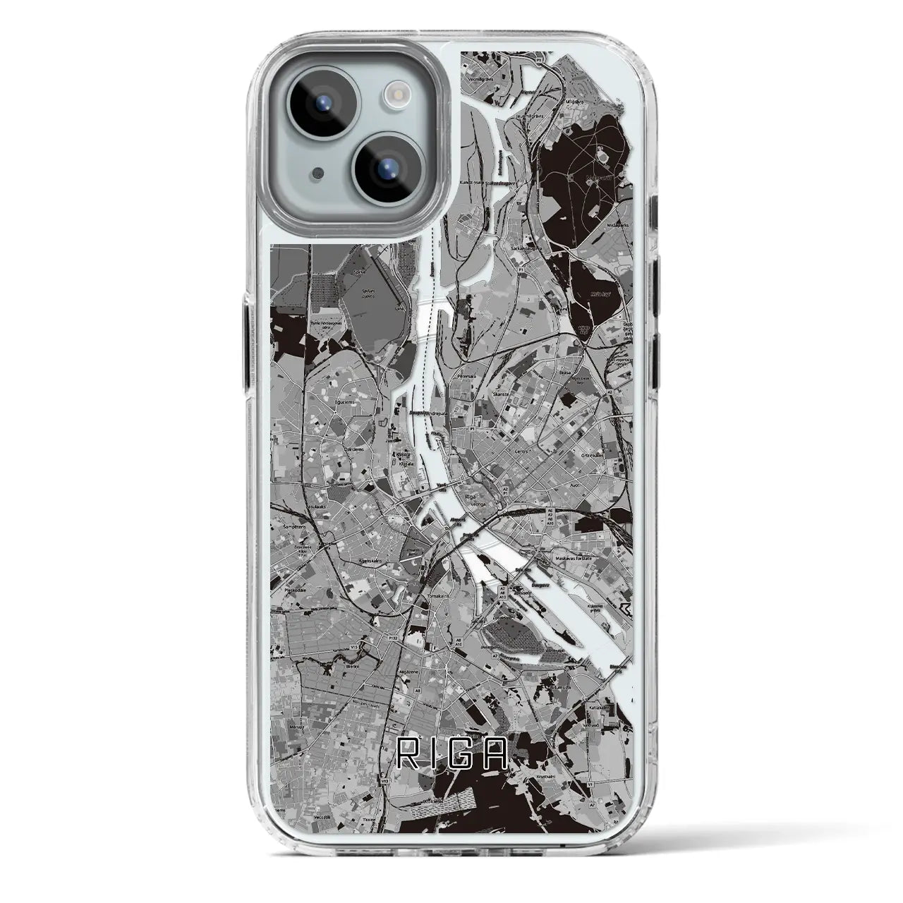 【リガ(ラトビア)】地図柄iPhoneケース(MagSafeタイプ)