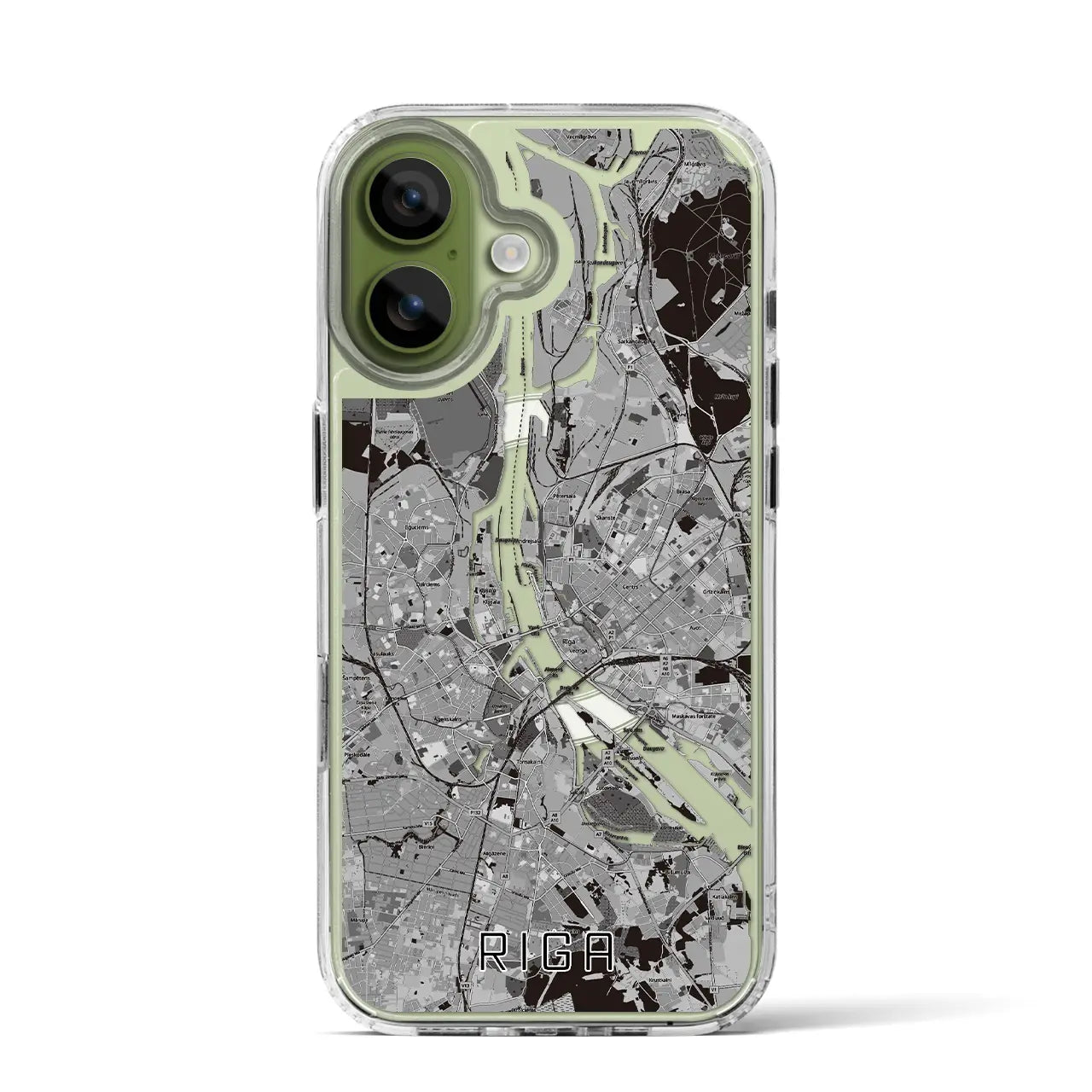 【リガ(ラトビア)】地図柄iPhoneケース(MagSafeタイプ)