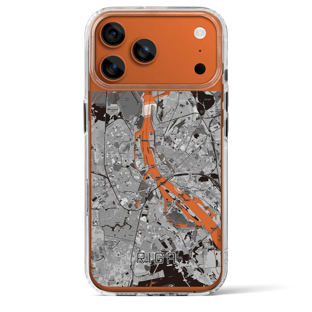 【リガ(ラトビア)】地図柄iPhoneケース(MagSafeタイプ)